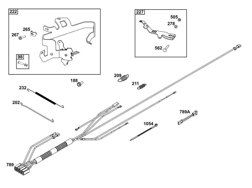 Controls Group Diagram and Parts List for 613777-0015-J1 400000 - 699999 Briggs and Stratton Engine